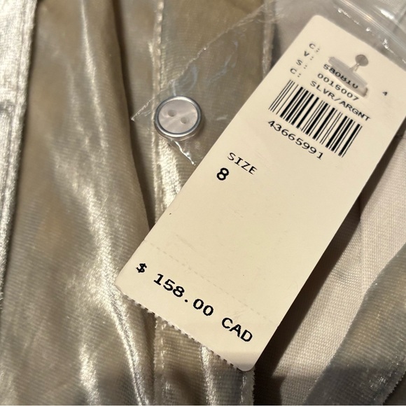 NWT Anthropologie Maeve Velour Tie Tunic in Silver Size 8 - Picture 6 of 10
